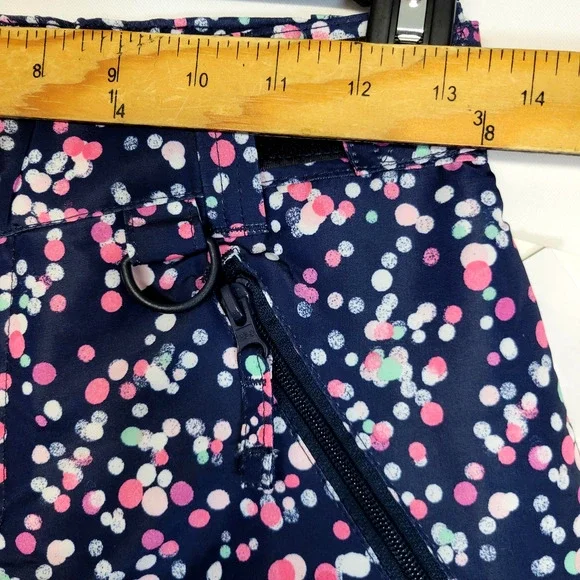New Roebuck & Co Snow Pants Girls Large 14 Navy Blazer Water Resistant Dots - Picture 12 of 16